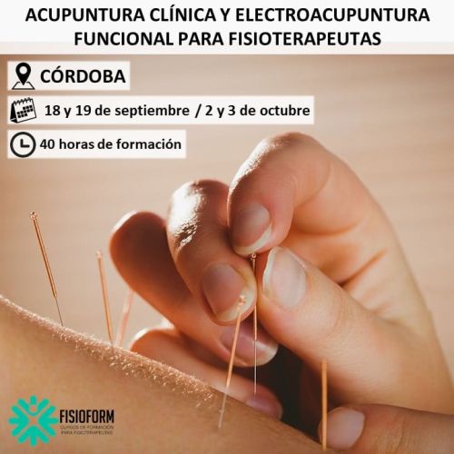 ACUPUNTURA CLÍNICA Y ELECTROACUPUNTURA FUNCIONAL PARA FISIOTERAPEUTAS (Córdoba) Septiembre