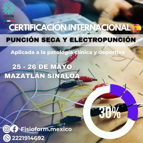 Curso de Electropunción Aplicada a Patología Clínica y Deportiva<h2>Mazatlán - 25 y 26 de Mayo</h2>